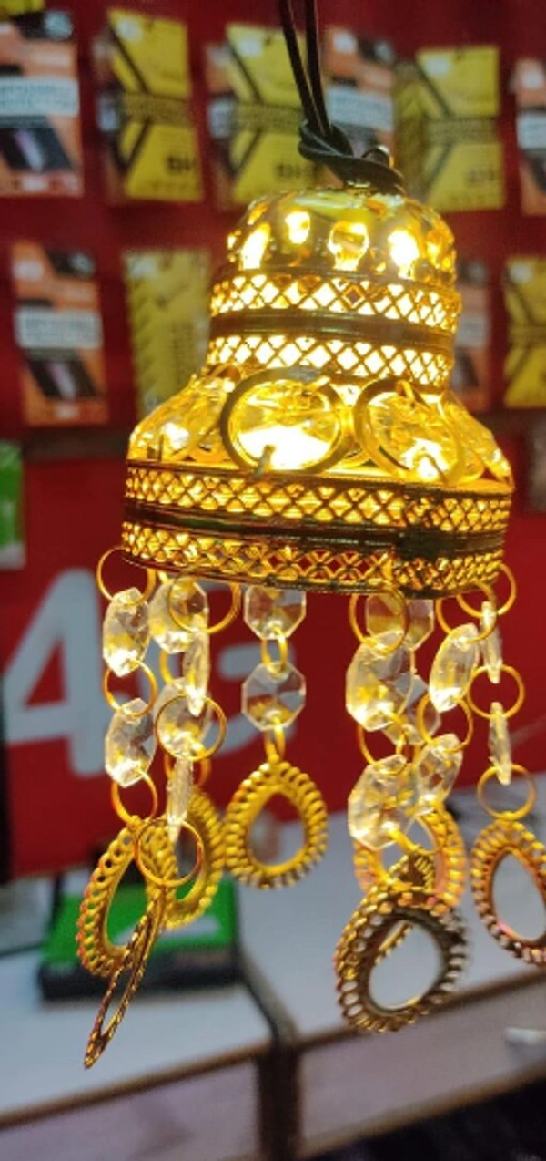 Electric Opearted Fully Assembled Gold Chandeliers & Pendant Lights - Free Size, Gold, Pendent Light, Pack of1